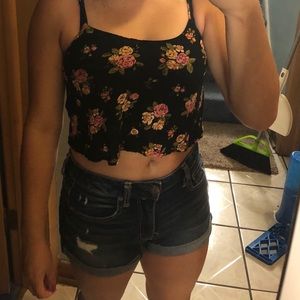 Forever 21 flower Crop Top